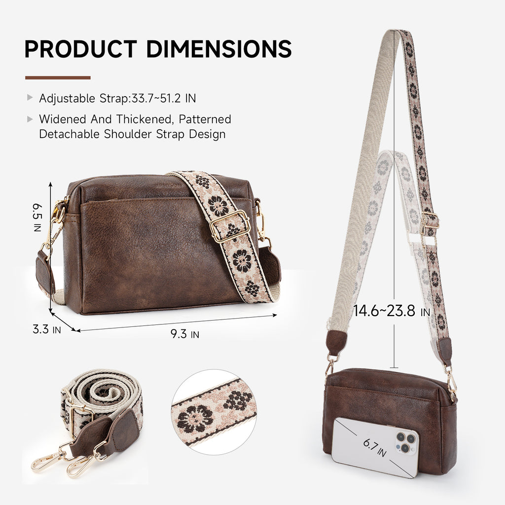 Crossbody Bags for Women Vegan Leather Purses Small Shoulder Handbags with Wide Strap（COFFEE）（复制） APHISON