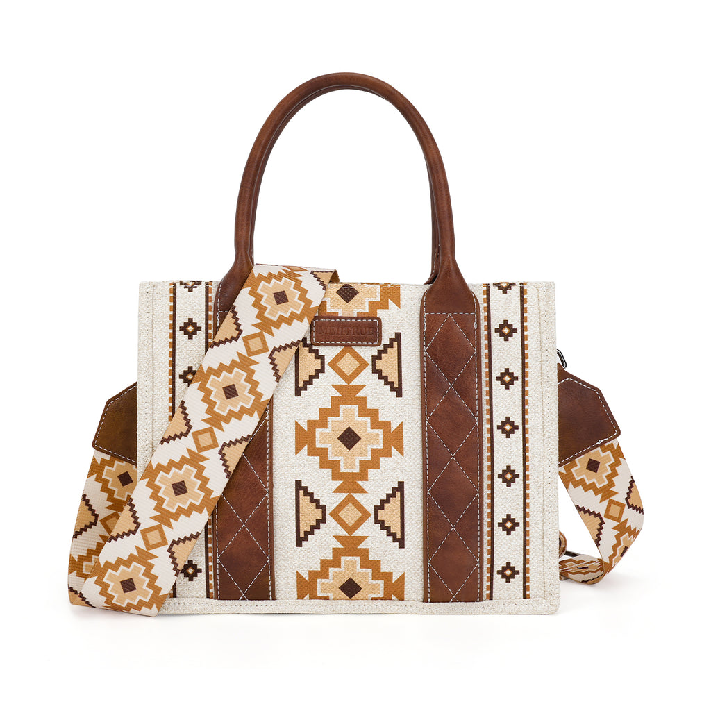 Aztec Tote Bag for Women Boho Shoulder Purses and Handbags（WHITE-A） APHISON