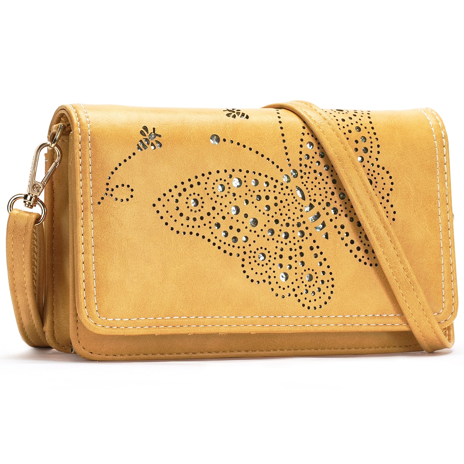 APHISON Designer Phone Bags for Women Crossbody, Sunflower Tassel